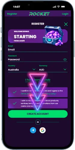 Rocket Casino Real Money Account Registration